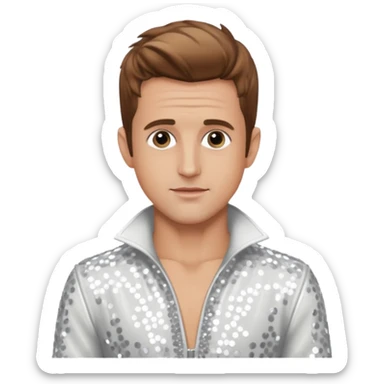 Joey McIntyre from NKOTB with light brown hair, white sequin outfit sticker