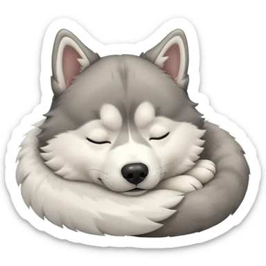 husky sleeping sticker