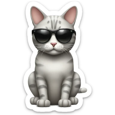 Cat with sunglasses sticker