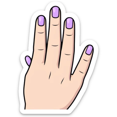 lilac pastel manicure on five fingers sticker