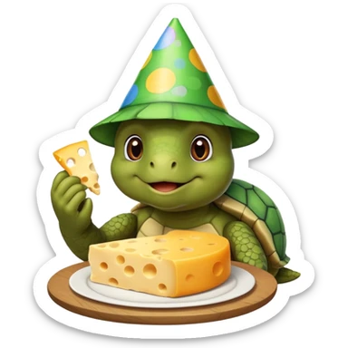 person who eats cheese, parties, and is part turtle sticker