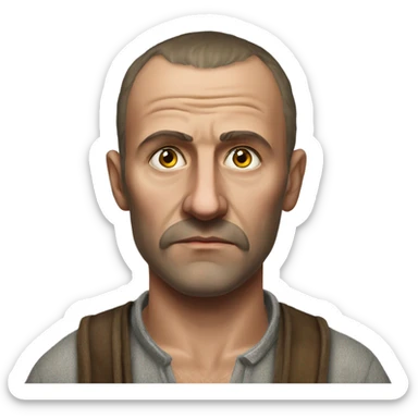 Russian peasant photorealistic serious sticker