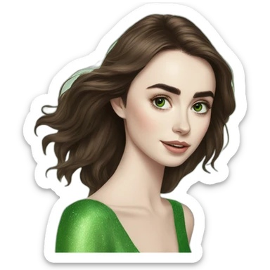 lily-collins-with-green-eyes sticker