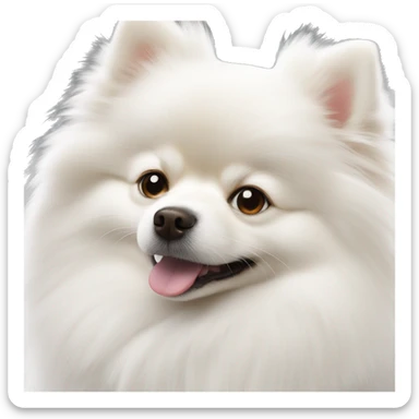 White Pomeranian Spitz is lying sticker