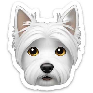Westie with white woman who has gray hair sticker