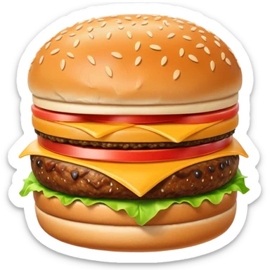 a burger with a chin on it  sticker