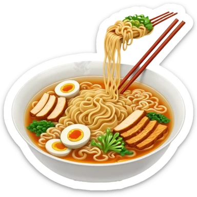 smoking hot ramen, smoking coming through it sticker