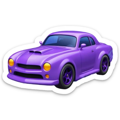 Purple car drifting with navy blue flames coming out of the rear tires. sticker
