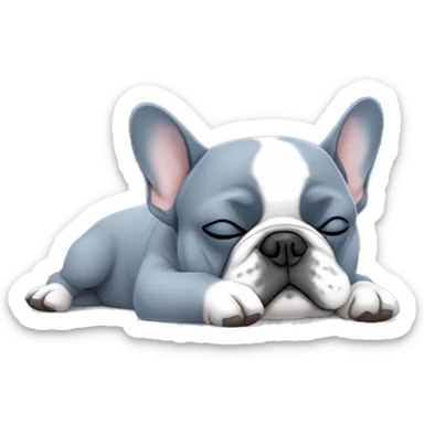 sleeping-fat-blueish grey - french-bulldog sticker