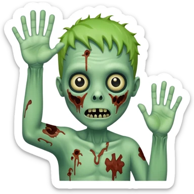 Cute funny zombie waves Hello sticker