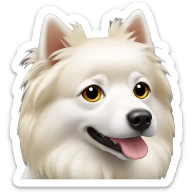 White and blonde spitz sticker