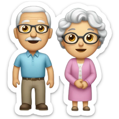 abuelo y abuela sticker