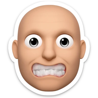 Face with distorted mouth sticker