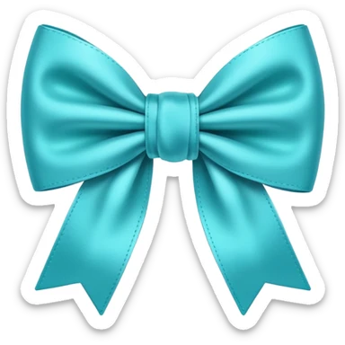 Cyan ribbon-bow tie  sticker