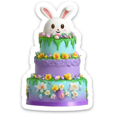 beautifully decorated 2 tier Easter cake sticker