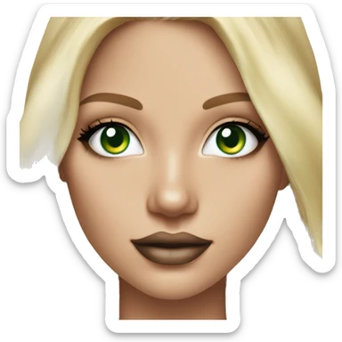 Realistic victoria secret model blonde green eyes  sticker