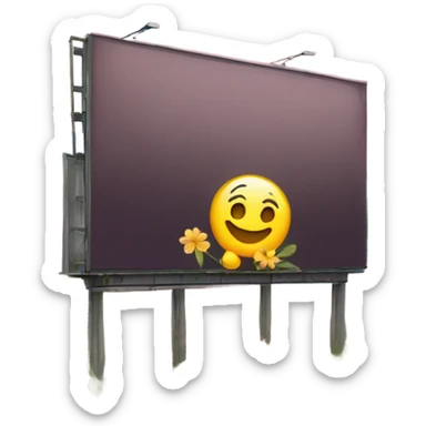 Billboard in a flowery meadow that says goodnight cute gf  sticker