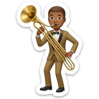 black man playing trombone full body sticker
