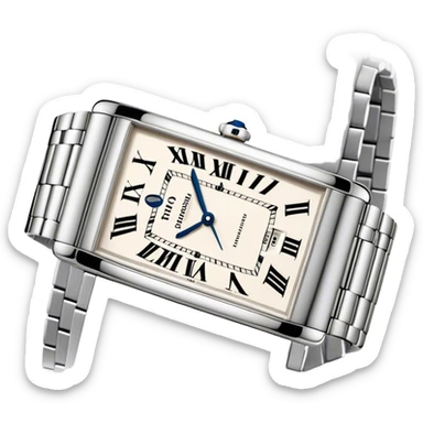 Cartier tank americaine watch white gold sticker