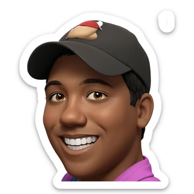 boy in baseball cap portrait sticker