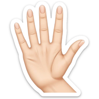 Fais-moi demain coller les unes à côté des autres. La première main gauche le pouce, l’index, majeur sont levé alors que l’annulaire et auriculaire sont repliés. Reproduit la même chose pour la main droite. sticker