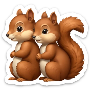 two squirrels cuddling sticker