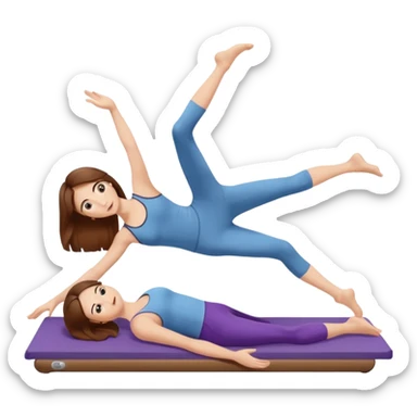 Pilates teaser, girl brown hair sticker
