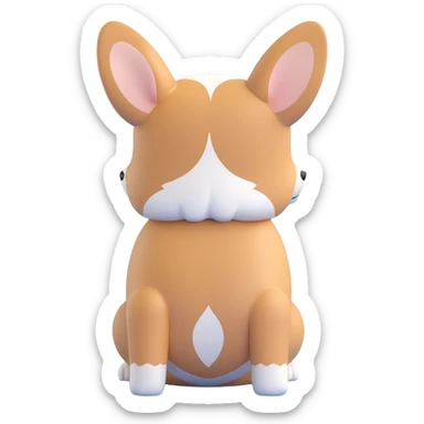back side of a corgi dog sticker