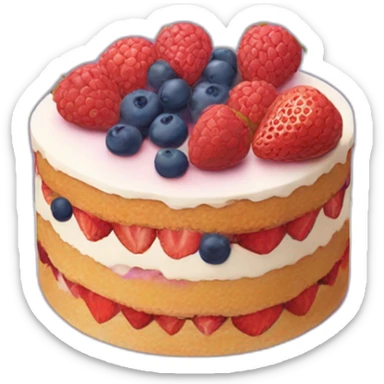  Cake With Strawberries, blueberry and raspberry sticker