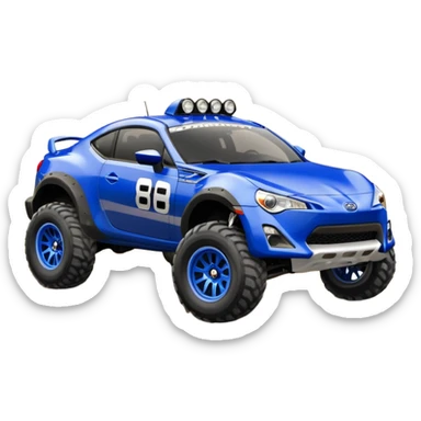 2013 scion fr-s ultramarine off road 4wd monster Baja dessert stadium racer number 86  sticker