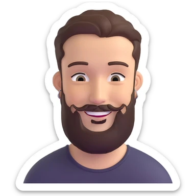 smiling man with earrings, beard sticker