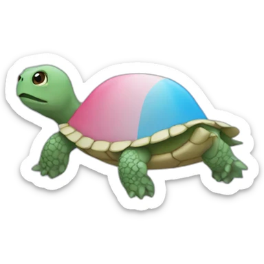 trans flag colored turtle sticker