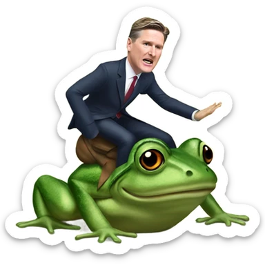keir starmer riding a frog sticker