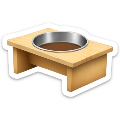Elevated pine wood dog feeder  sticker