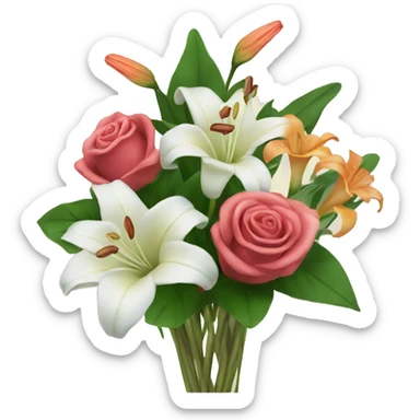 Flower bouquet with roses and lillies sticker