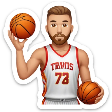 Travis kelce playing basketball  sticker