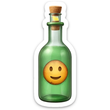 Message letter in green Bottle sticker