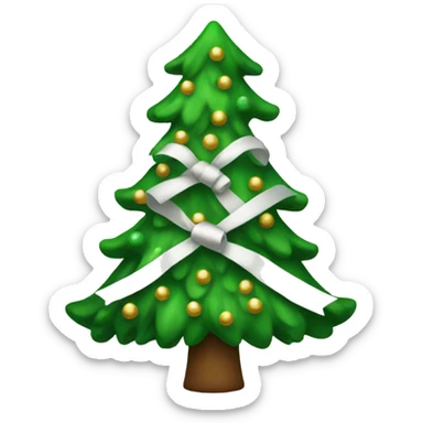 Christmas tree with white bows sticker