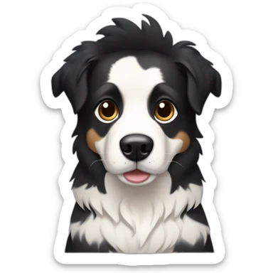 dog, short-hair, black-hair, black-mouth, white-chest, white-stripe-down-face, black-face, black-head, border-collie, mcnab sticker