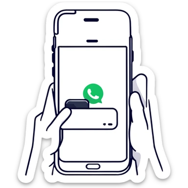 Person chatting with a bot on WhatsApp through iPhone sticker