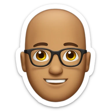 Hispanic guy with glasses and shaved head sticker