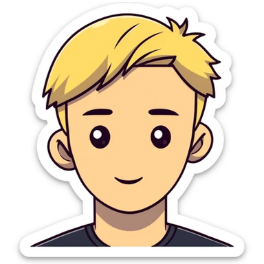 blonde young man sticker