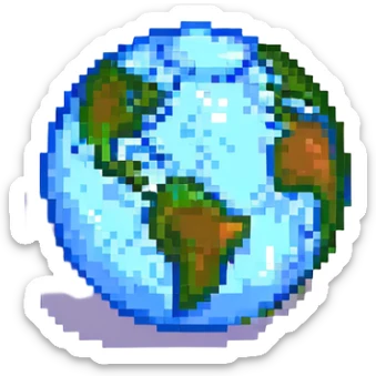 A fantasy planet, whimsical and dreamy, with floating islands sticker