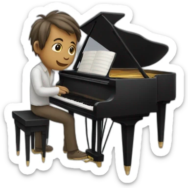 Singe jouant du piano sticker