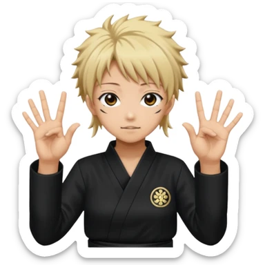 Megumi divine dogs hands sign from jujutsu kaisen  sticker
