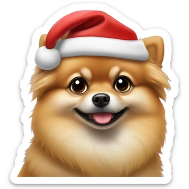 lulu pomeranian with santa claus hat
 sticker