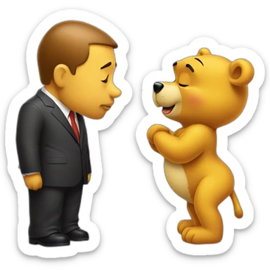 winnie the poo kissing xi jinping sticker