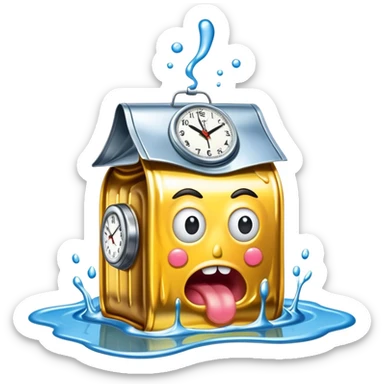 surreal salvadore dali style melting spam can landscape sticker