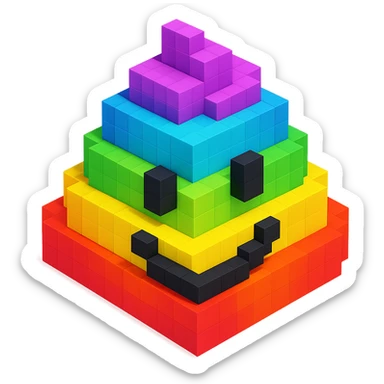 Poo rainbow  sticker