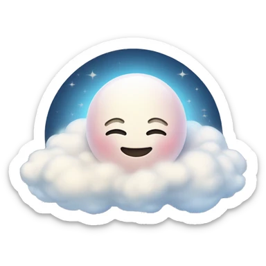 Blushing Smiley who is angelic relaxing in the clouds  sticker